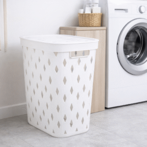Modern Mesh White Laundry Basket