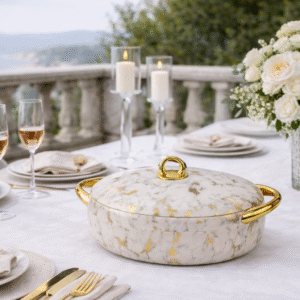 Forever Gold Luxe Insulated Food Warmer Casserole Set with Ring Knob