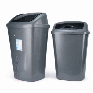 Heavy-duty Recycling Plastic Bin with Swing-Top Lid for Indoor/Outdoor Use