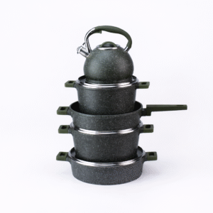 Durable Granite Cookware Set with Whistling Kettle (6-Piece)