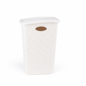 Elegance Rattan-Look Plastic Laundry Hamper