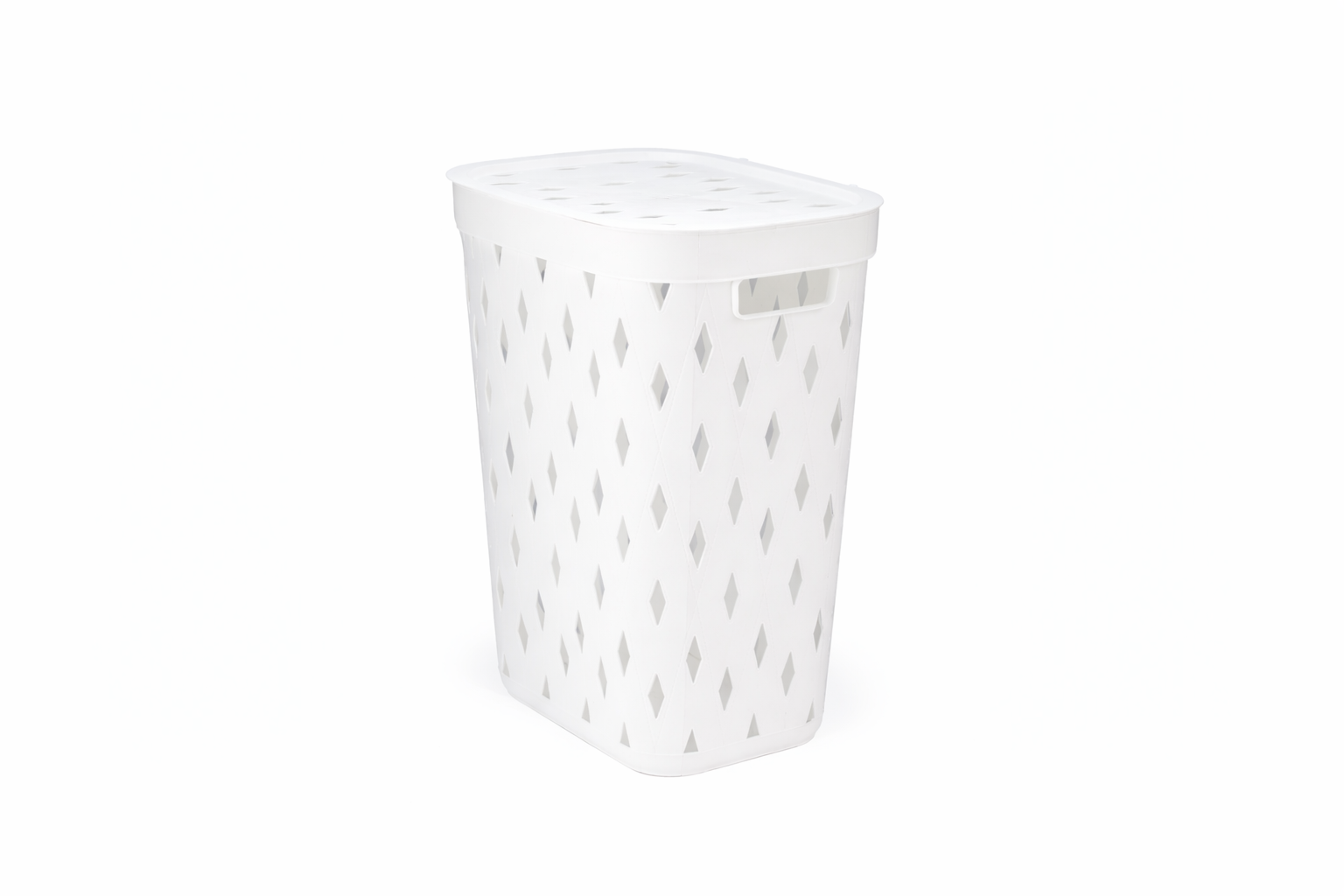 Modern Mesh White Laundry Basket - Image 3