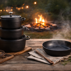 4 in 1 cookware set with Aluminium lid