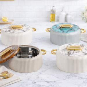 Dual-Tone Luxury 3pcs Food Warmer Set