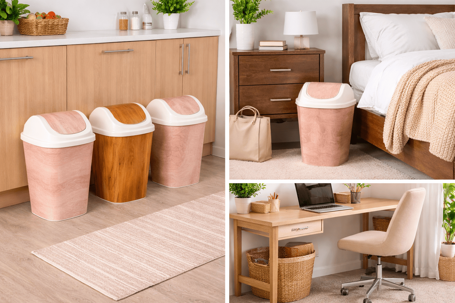 Wood Textured Multi-Purpose Storage Bin