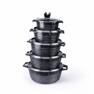 MGC 10pcs Stackable Non-Stick Granite Finish Cookware Set (5set)