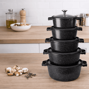 MGO Stackable Space-Saver Non-Stick Cookware Set