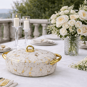 Forever Gold Luxe Insulated Food Warmer Casserole Set with Ring Knob