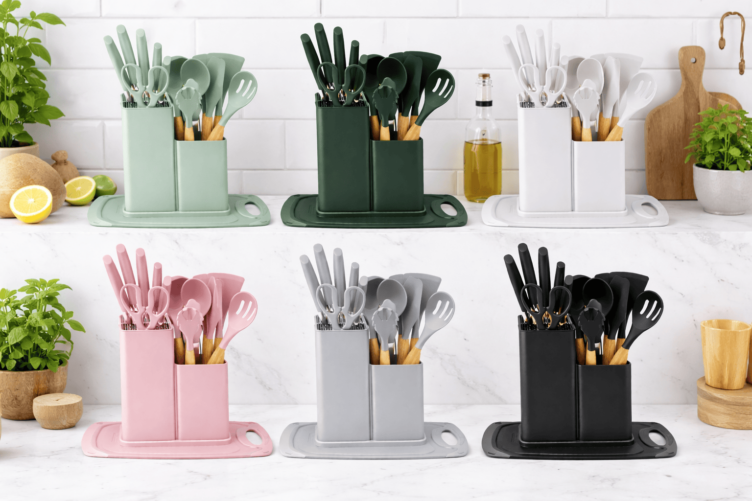 Modern Minimalist Kitchenware Set with Stand