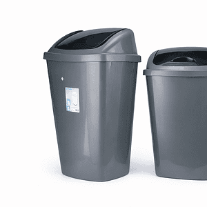 Heavy-duty Recycling Plastic Bin with Swing-Top Lid for Indoor/Outdoor Use