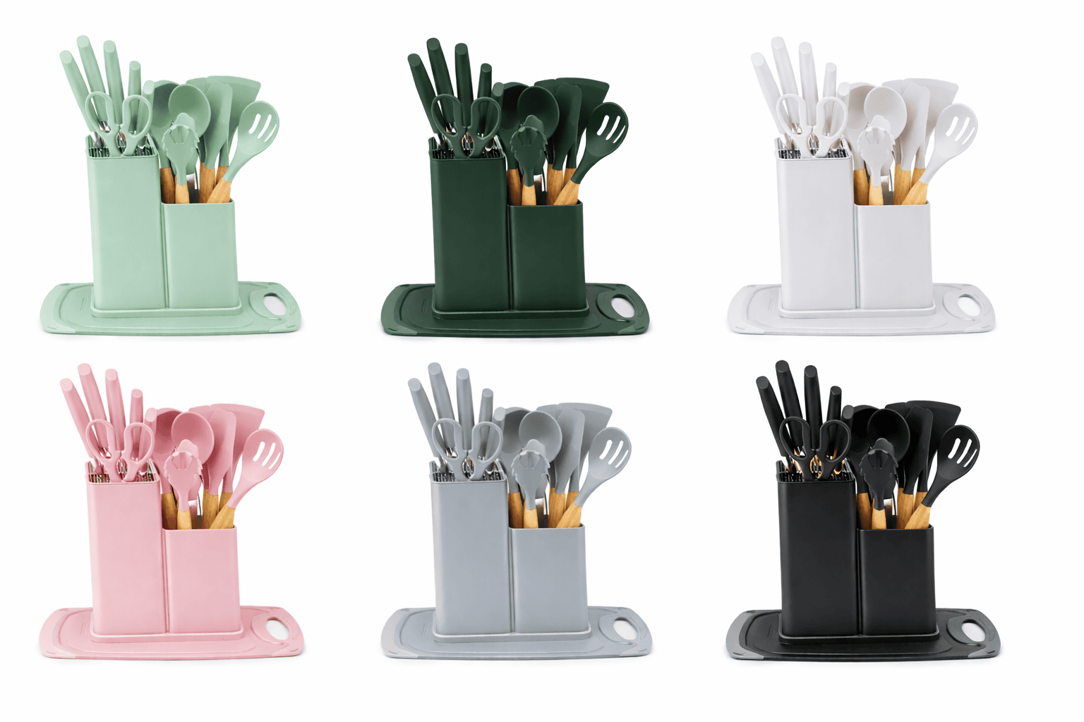Modern Minimalist Kitchenware Set with Stand - Image 3