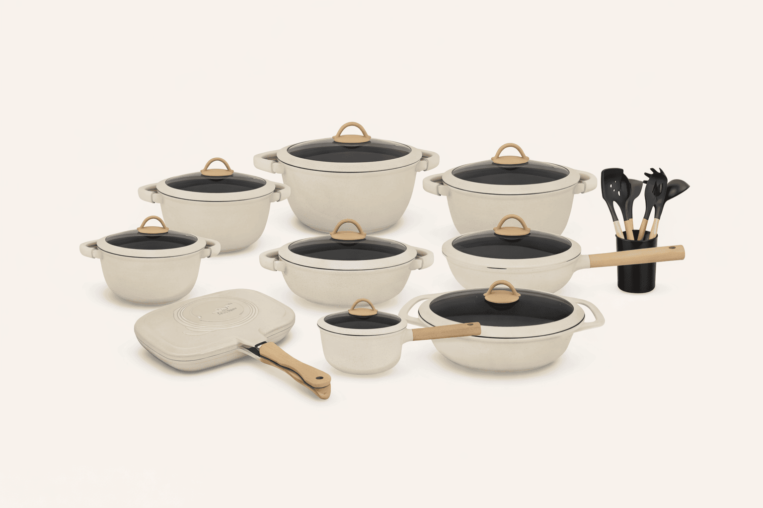 Luxury 35pcs-10in1 Nonstick Granite Cookware Set