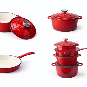 4pcs Premium Cast Iron Enamel Pot Set