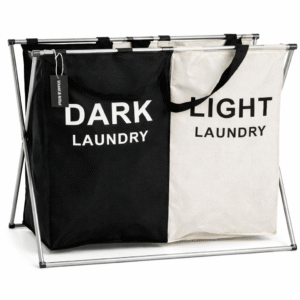 Foldable Dual-Compartment Laundry Hamper
