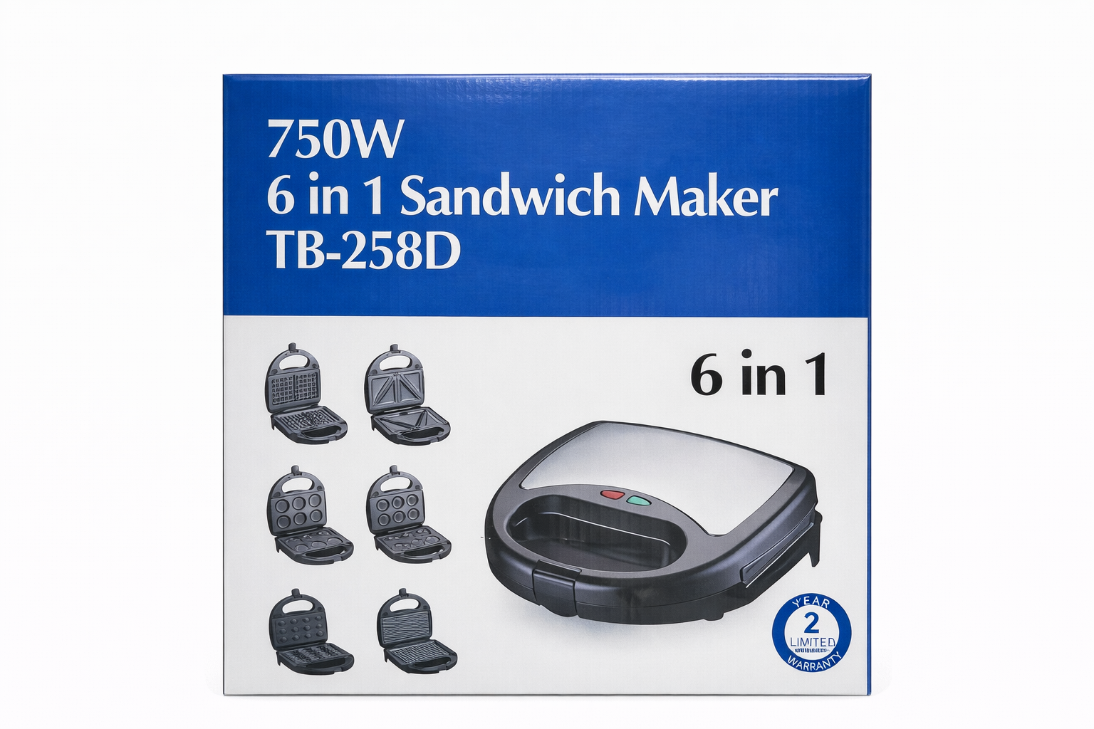 6in1 Mini Electric Sandwich, toaster & Waffle Maker - Image 3