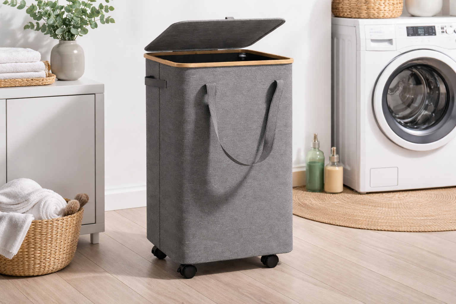 Large Capacity Rolling Laundry Hamper - Image 2