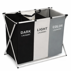 Foldable 3-Compartment Laundry Hamper