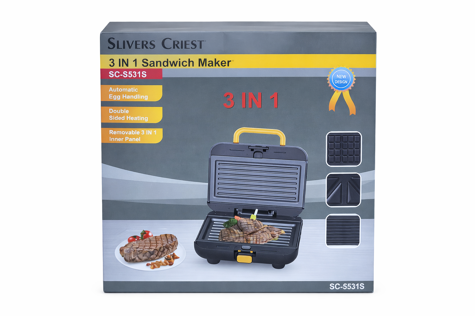 Slivers Criest 3in1 Electric Sandwich Maker - Image 4