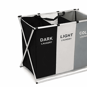 Foldable 3-Compartment Laundry Hamper