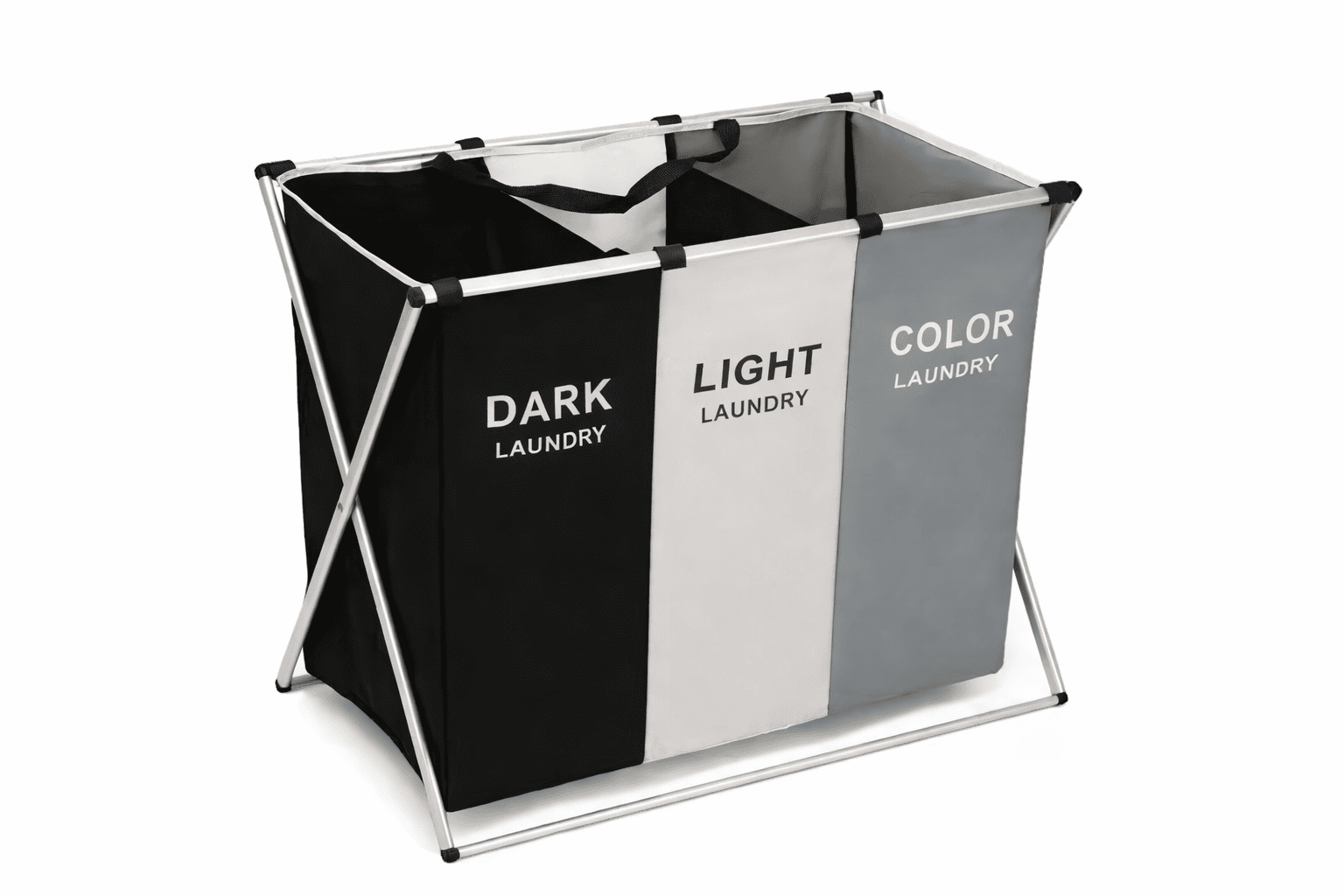 Foldable 3-Compartment Laundry Hamper