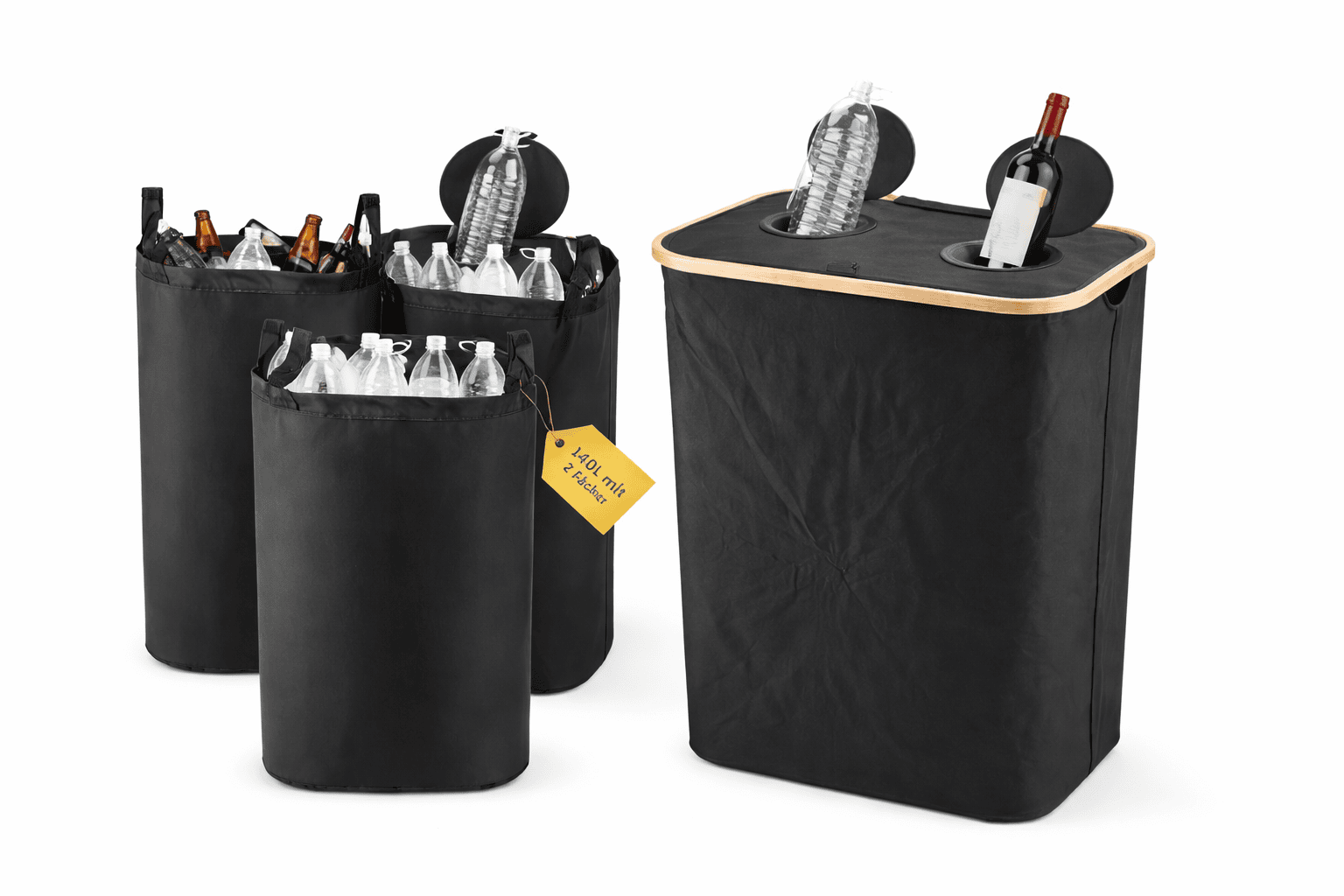 Foldable 140L Double Mouth Recycling Bin