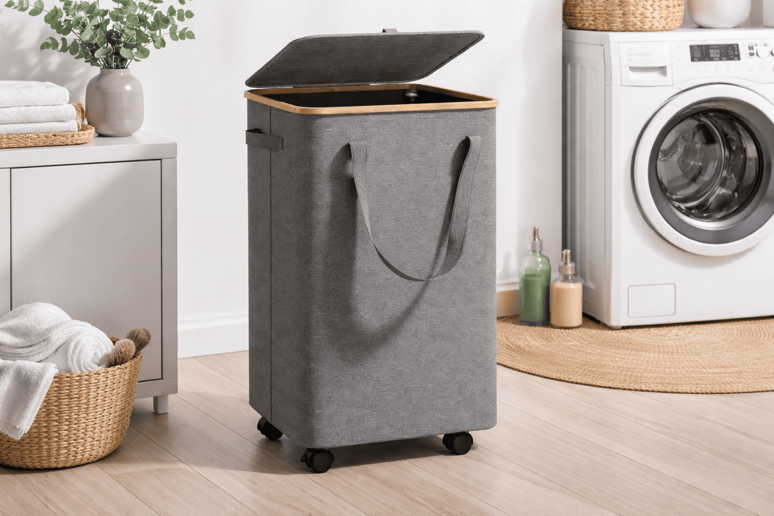 Large Capacity Rolling Laundry Hamper - Image 2