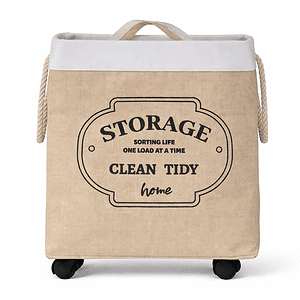 Heavy-Duty Canvas Laundry Basket with Wheels