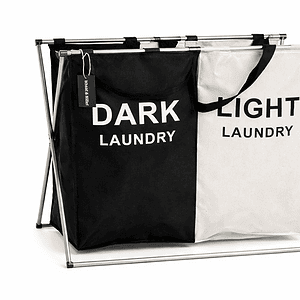 Foldable Dual-Compartment Laundry Hamper