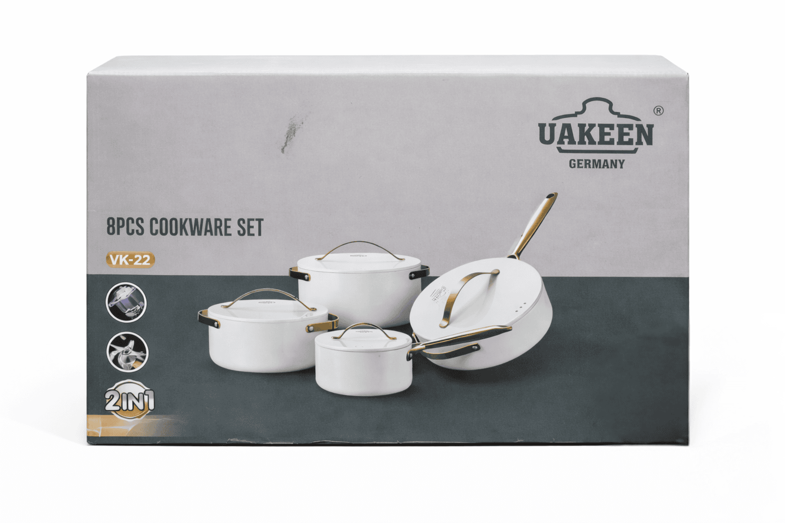 Uakeen 8-Piece- 4in1 Cookware Set - Image 2