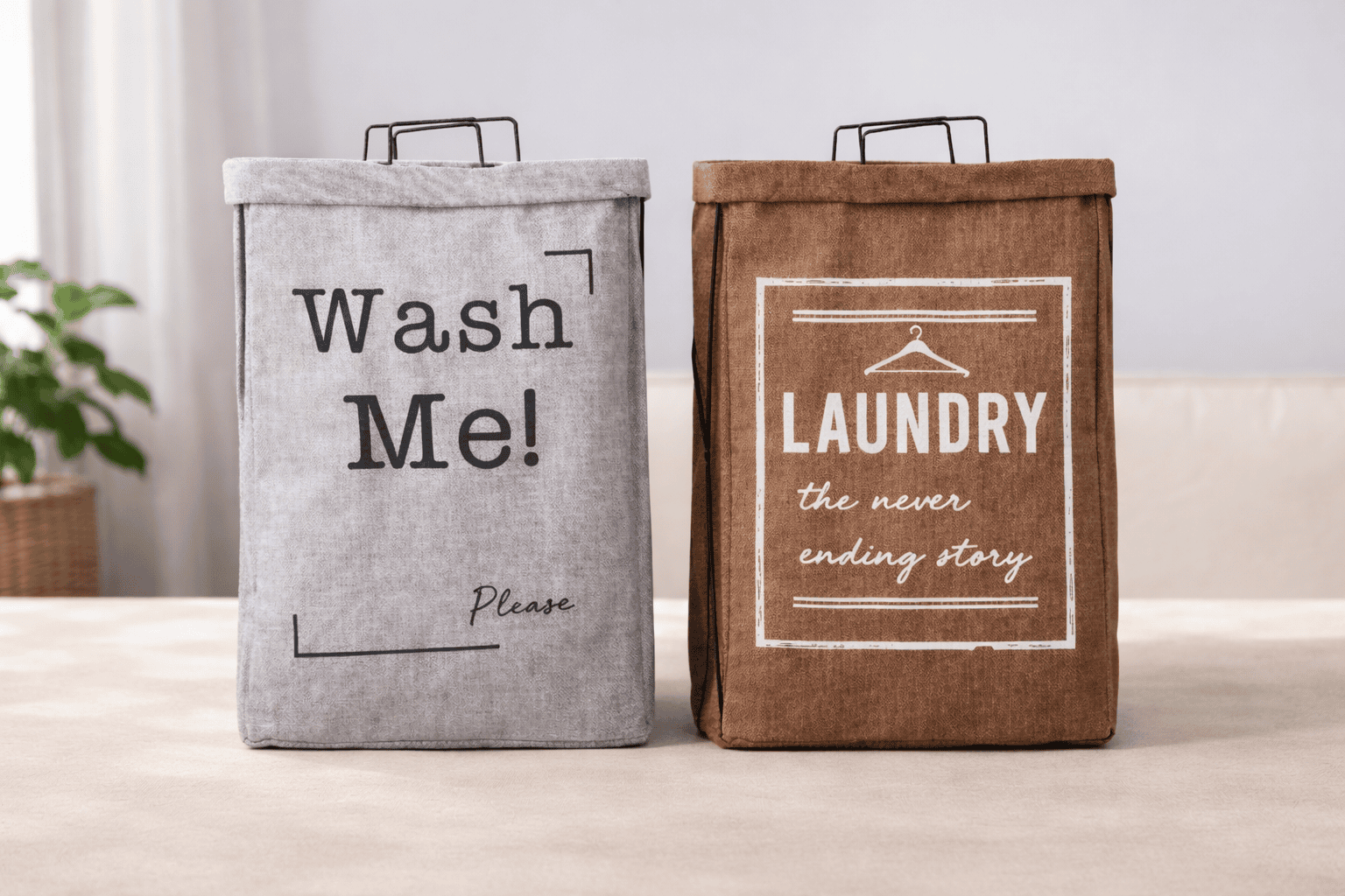 Premium Foldable Cotton-Linen Laundry Hamper with Sturdy Iron Frame - Image 2