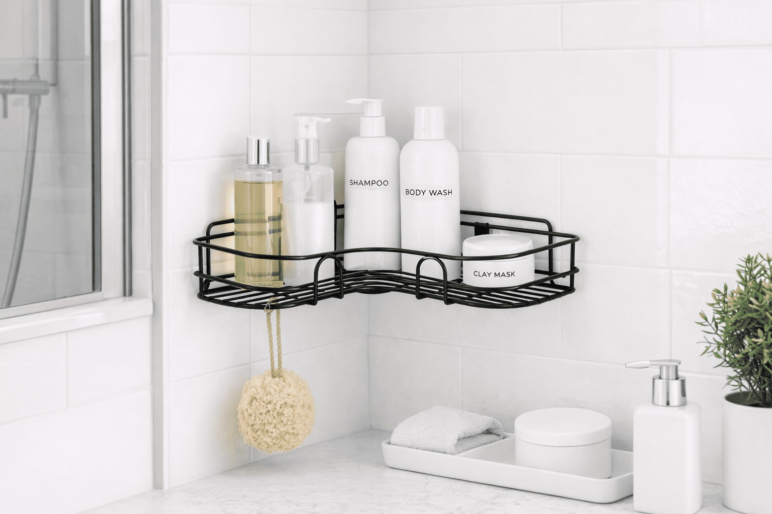 Adhesive Shower Organizer| Corner Bathroom Shelf - Image 2