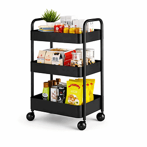Multi-purpose Organizer Trolley with Wheels for Living Room, Kitchen, & Bathroom